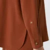 Silk canvas shirt, terra cotta