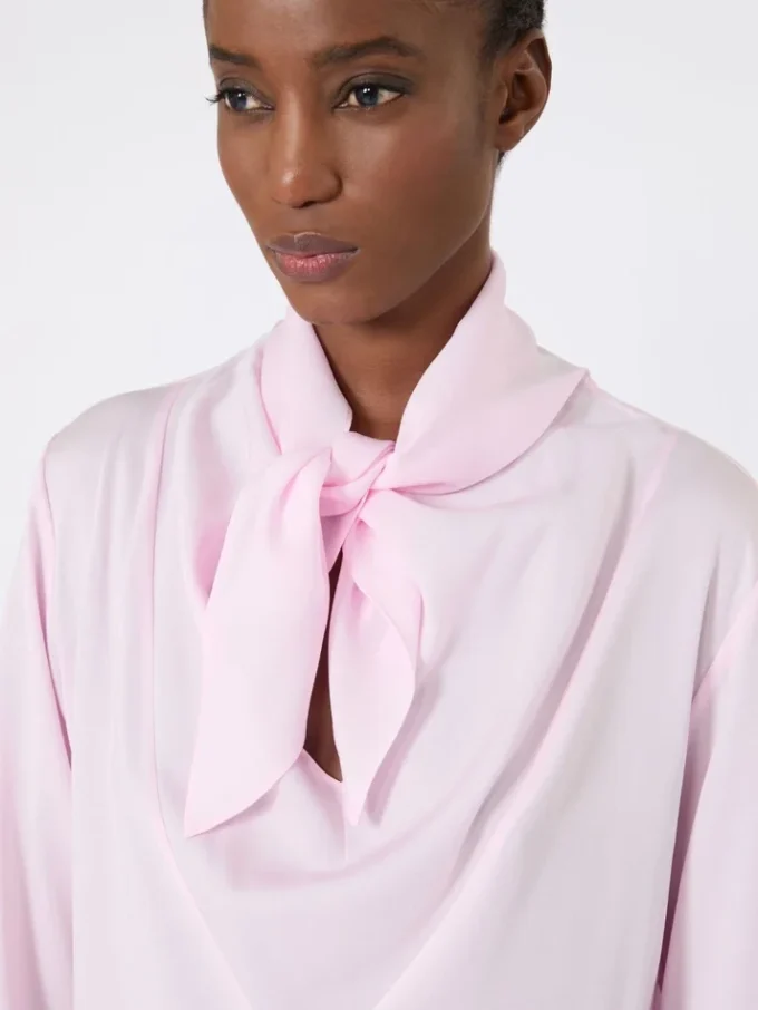 Silk charmeuse blouse, pink