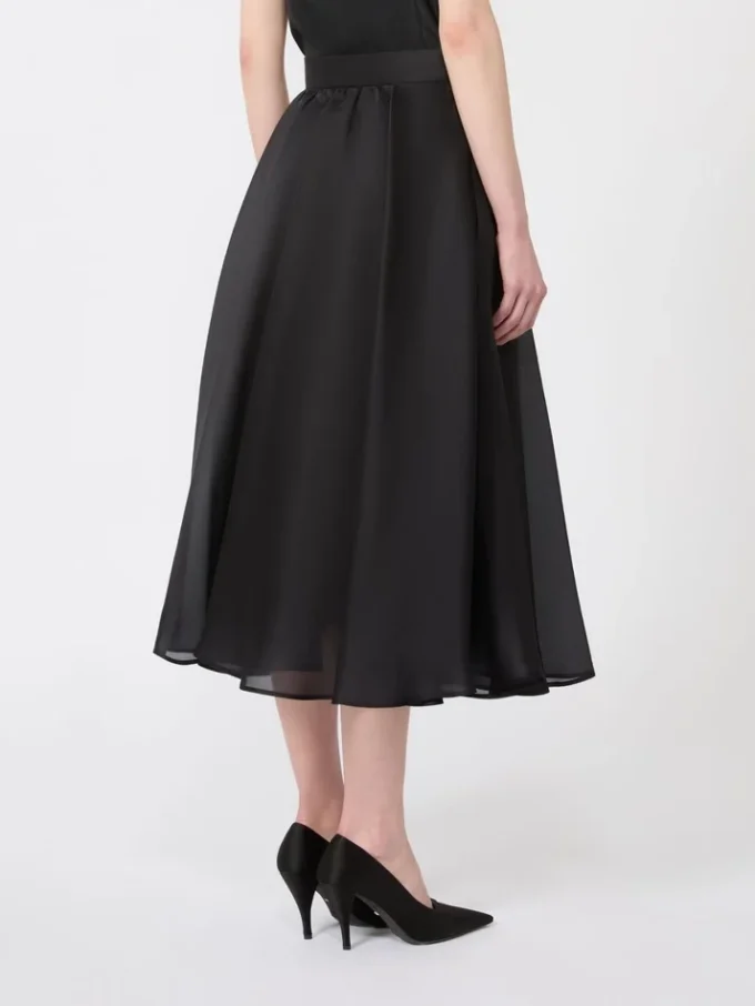 Silk circle skirt, black
