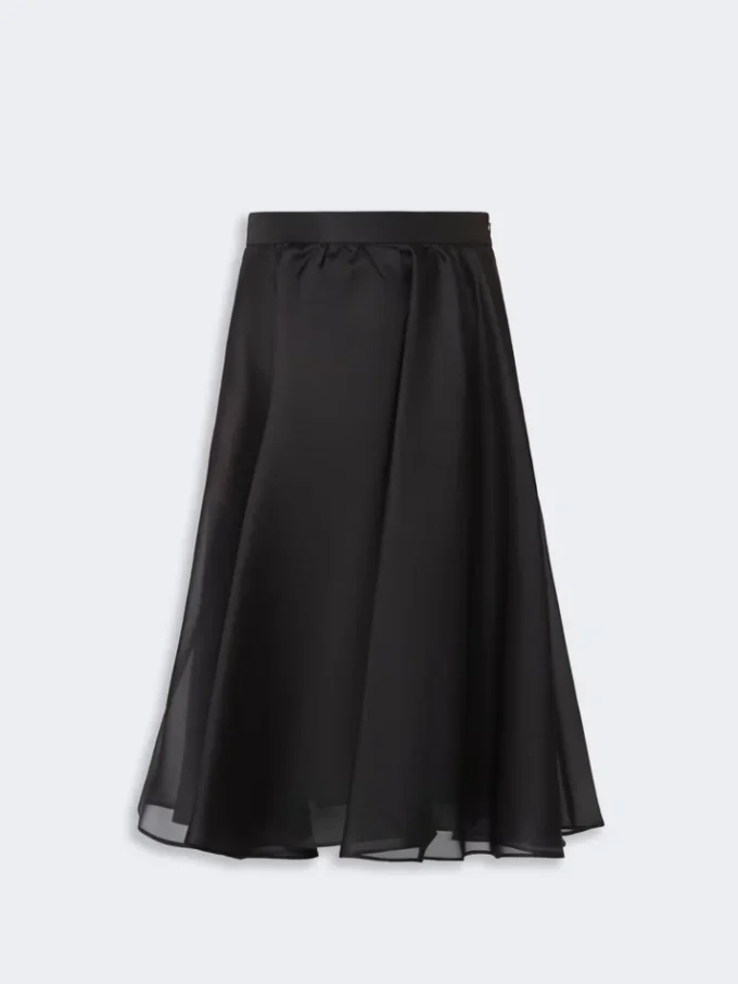 Silk circle skirt, black