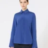 Silk crepe de chine shirt, cornflower blue