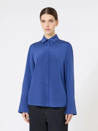 silk crepe de chine shirt cornflower blue 2 330x440 - Silk crepe de chine shirt, cornflower blue