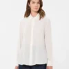 Silk crepe de chine shirt, ivory