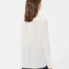 Silk crepe de chine shirt, ivory