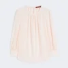 Silk crew-neck blouse, pink