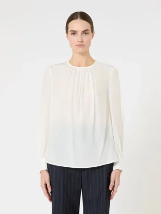 Silk crew-neck blouse, silk