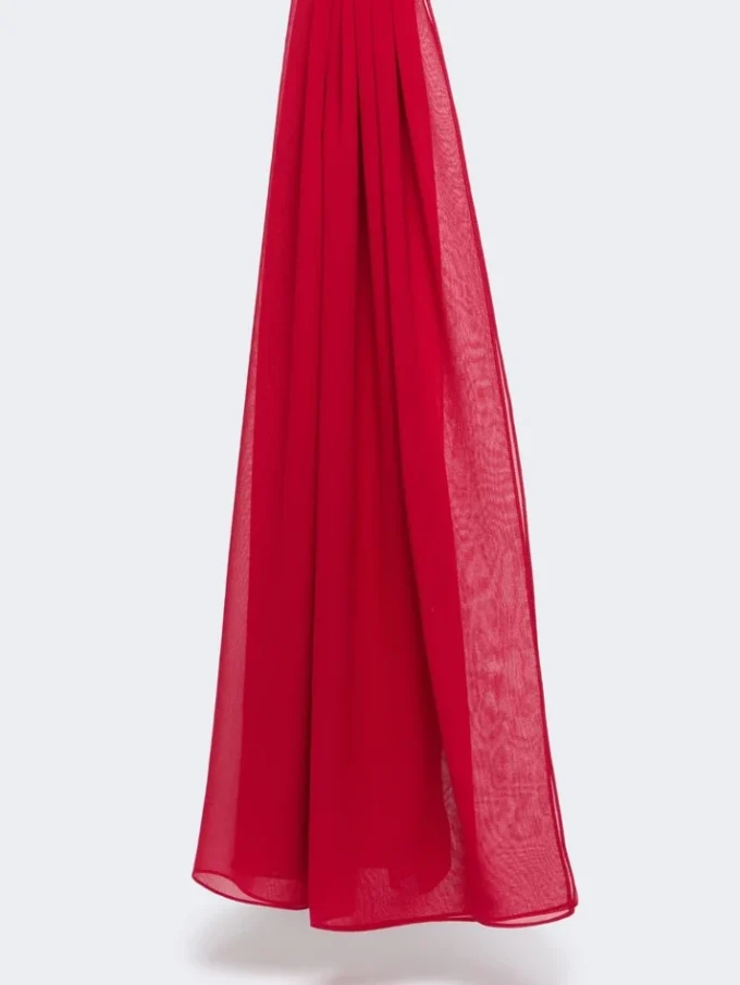 Silk georgette stole, geranium