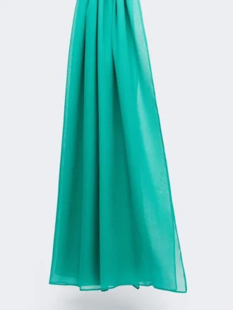 Silk georgette stole, green