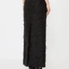 Silk jacquard midi skirt, black