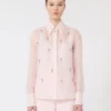 Silk organza shirt, pink