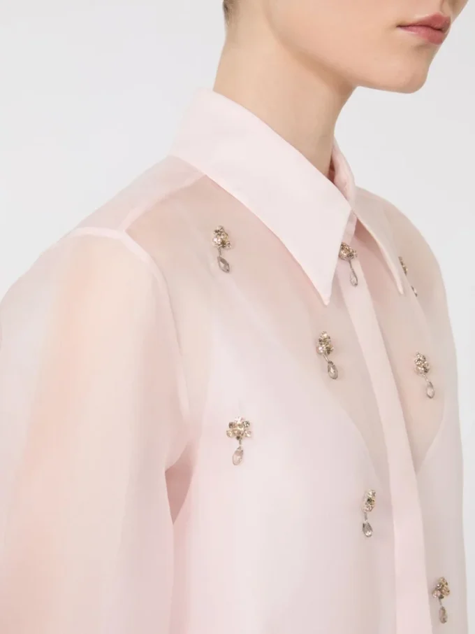Silk organza shirt, pink