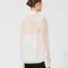 Silk organza shirt, white