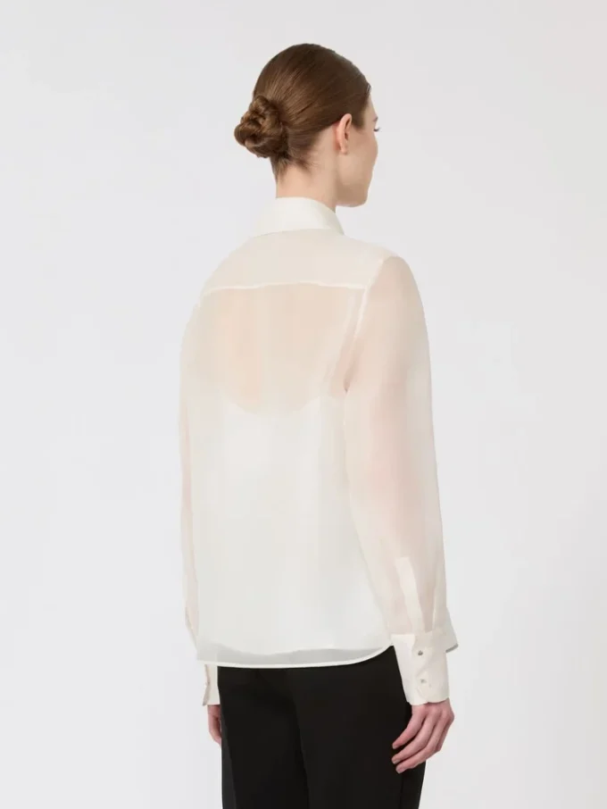 Silk organza shirt, white