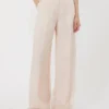 Silk organza trousers, powder