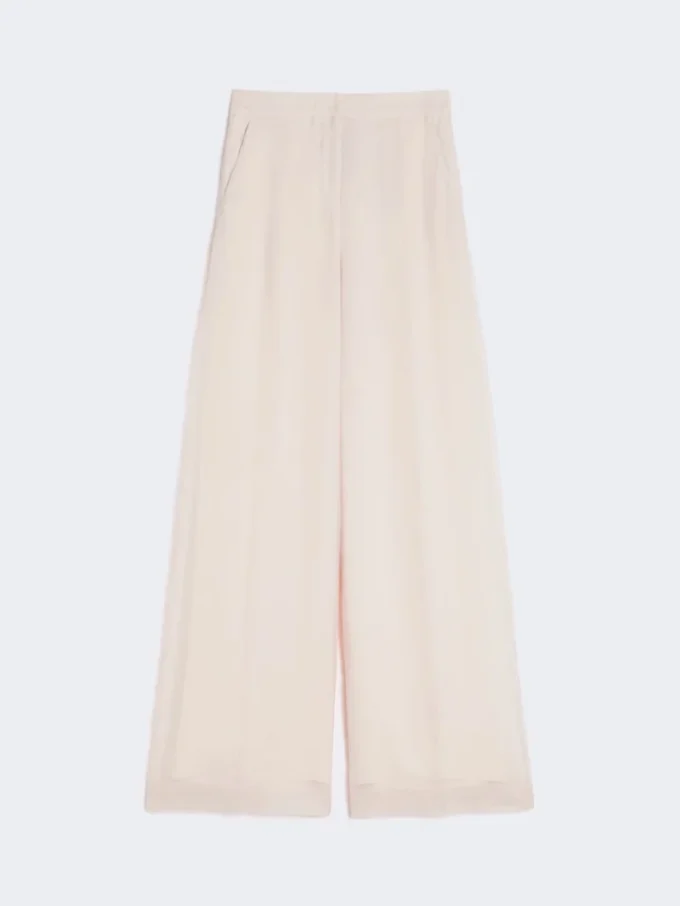 Silk organza trousers, powder