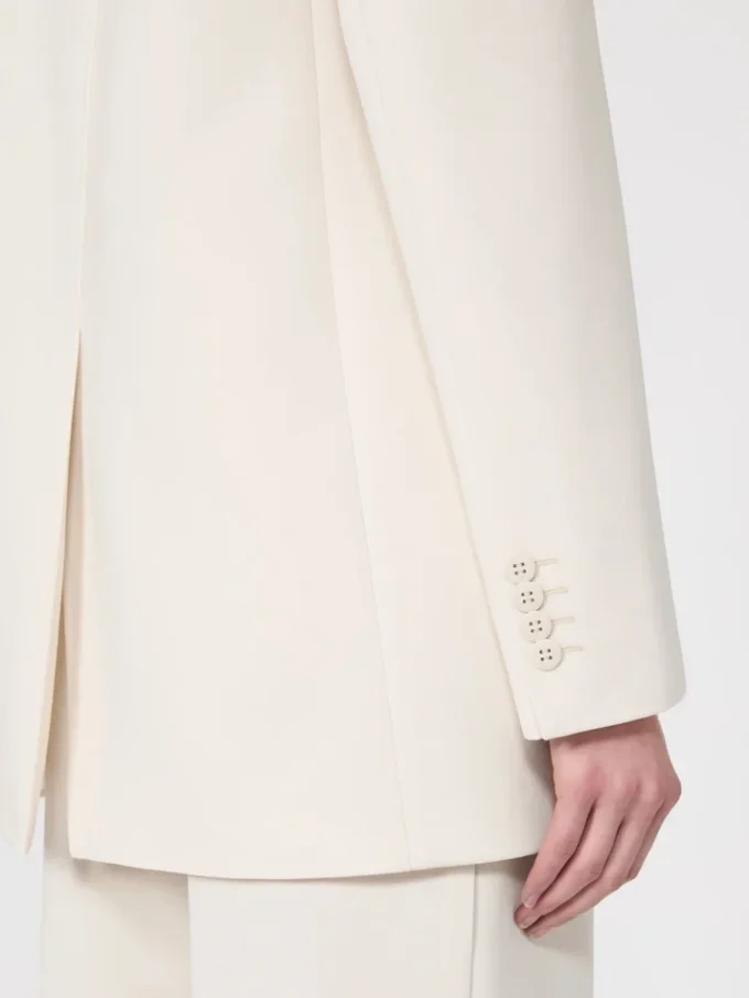 Single-breasted cady blazer, beige Single-breasted cady blazer, beige