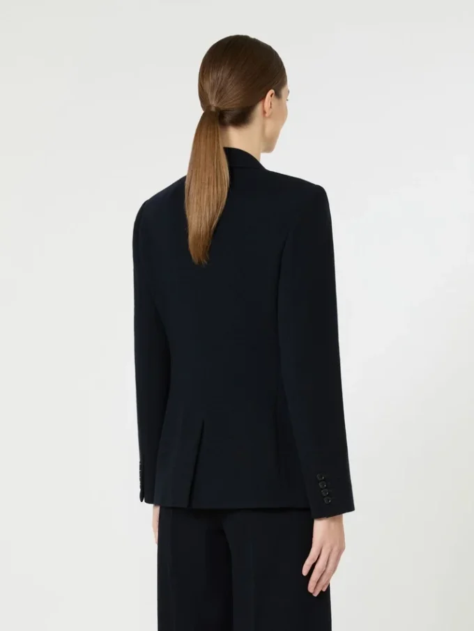 Single-breasted piqua jersey blazer, ultramarine