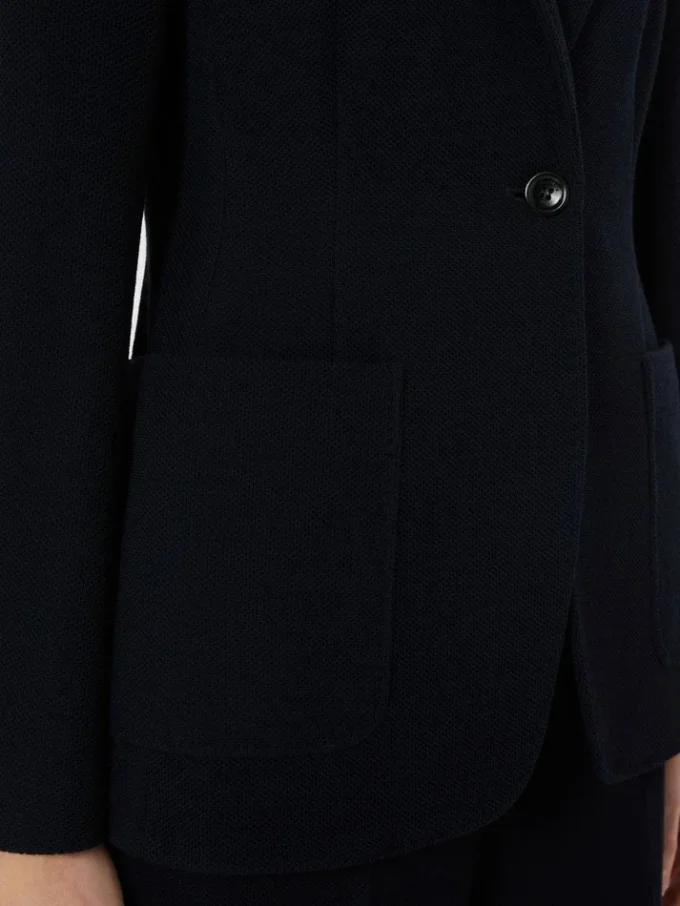 Single-breasted piqua jersey blazer, ultramarine