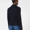 Single-breasted piqua jersey jacket, navy