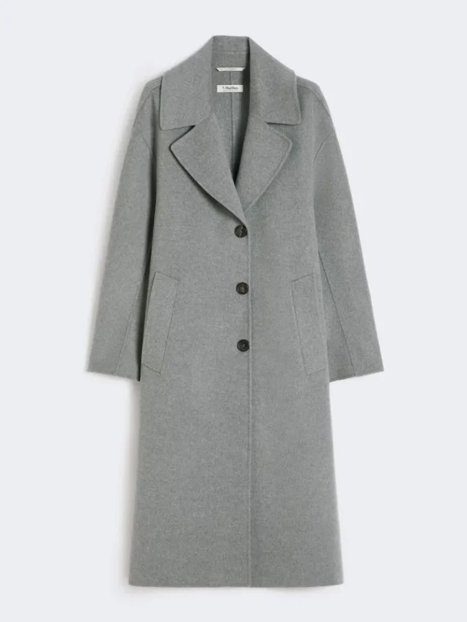 Single-breasted wool coat, medium grey