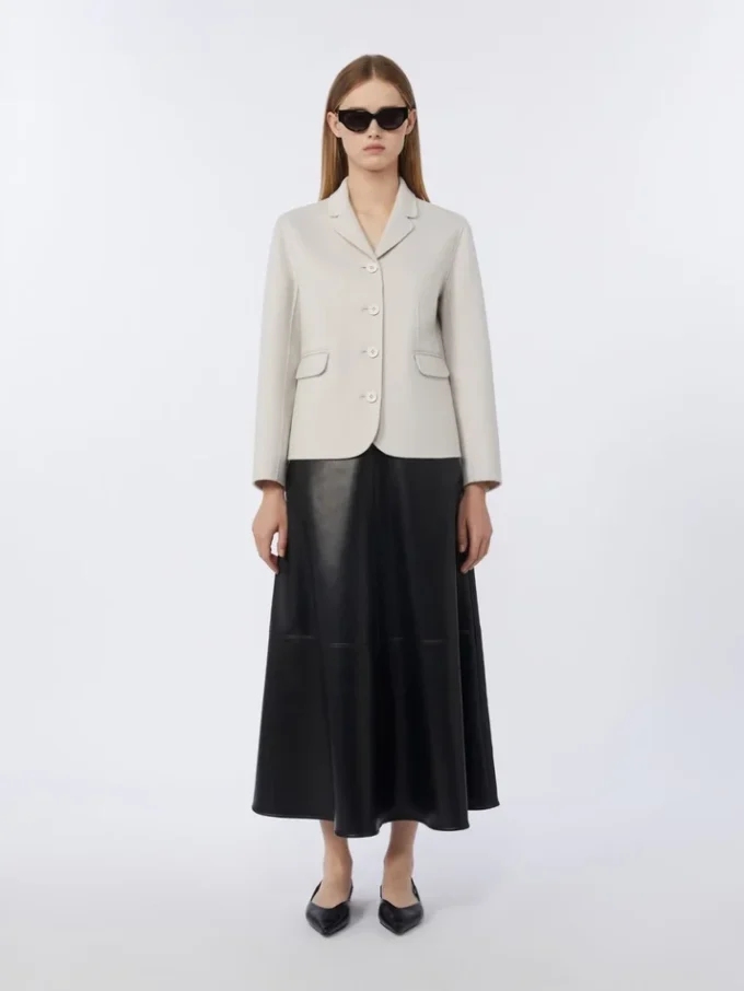 Single-breasted wool jacket, ivory