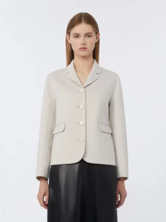 Single-breasted wool jacket, ivory
