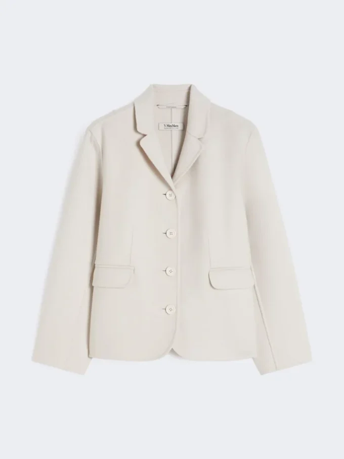 Single-breasted wool jacket, ivory