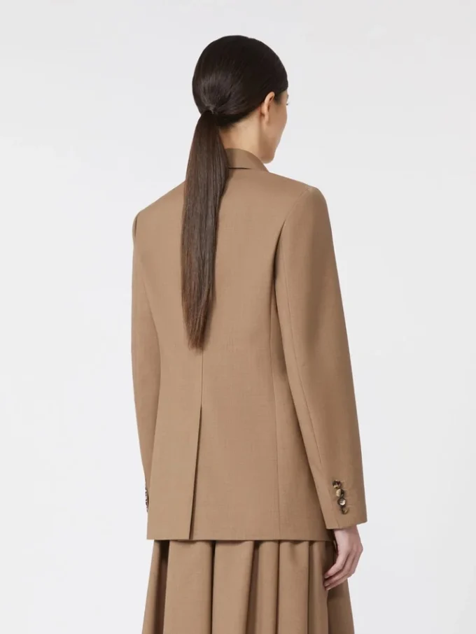 Single-breasted woollen cloth blazer, hazelnut brown Single-breasted woollen cloth blazer, hazelnut brown