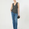 Sleeveless jumper with sequins, dark grey Sleeveless jumper with sequins, dark grey