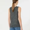 Sleeveless jumper with sequins, dark grey Sleeveless jumper with sequins, dark grey