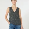 Sleeveless jumper with sequins, dark grey Sleeveless jumper with sequins, dark grey