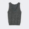 Sleeveless jumper with sequins, dark grey Sleeveless jumper with sequins, dark grey