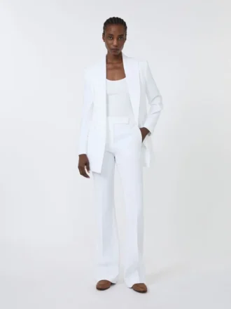 Slim-fit crepe canvas trousers, optical white