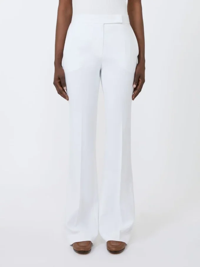 Slim-fit crepe canvas trousers, optical white