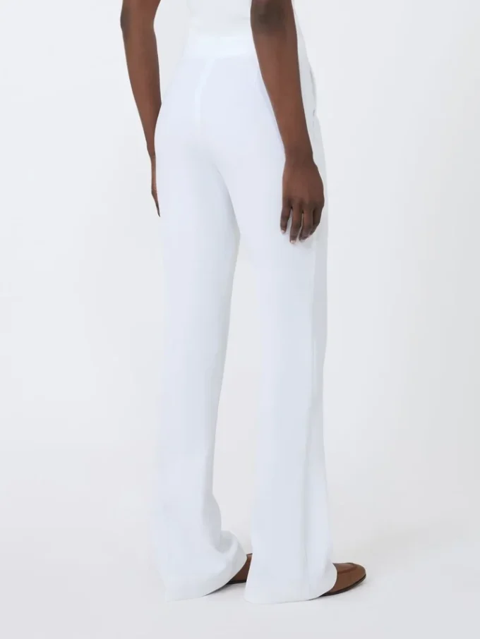 Slim-fit crepe canvas trousers, optical white