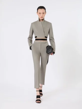 Slim-fit jacket in wool, mohair and silk, medium grey