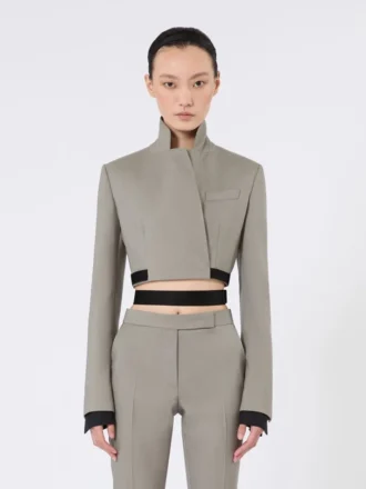 Slim-fit jacket in wool, mohair and silk, medium grey