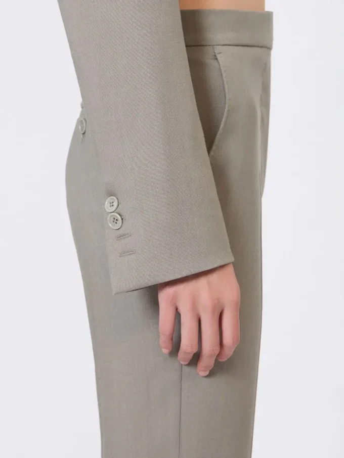 Slim-fit jacket in wool, mohair and silk, medium grey