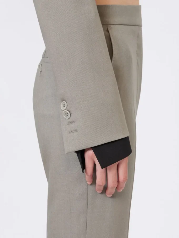 Slim-fit jacket in wool, mohair and silk, medium grey