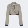 Slim-fit jacket in wool, mohair and silk, medium grey