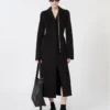 Slim-fit long wool coat, black Slim-fit long wool coat, black