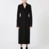 Slim-fit long wool coat, black Slim-fit long wool coat, black