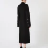 Slim-fit long wool coat, black Slim-fit long wool coat, black