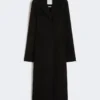 Slim-fit long wool coat, black Slim-fit long wool coat, black