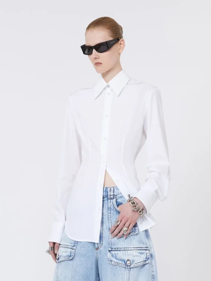 Slim-fit poplin shirt, optical white