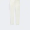 Slim-fit stretch cotton trousers, white