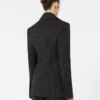 Slim-fit stretch gabardine blazer, black