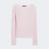 Slim-fit wool and silk sweater, pink
