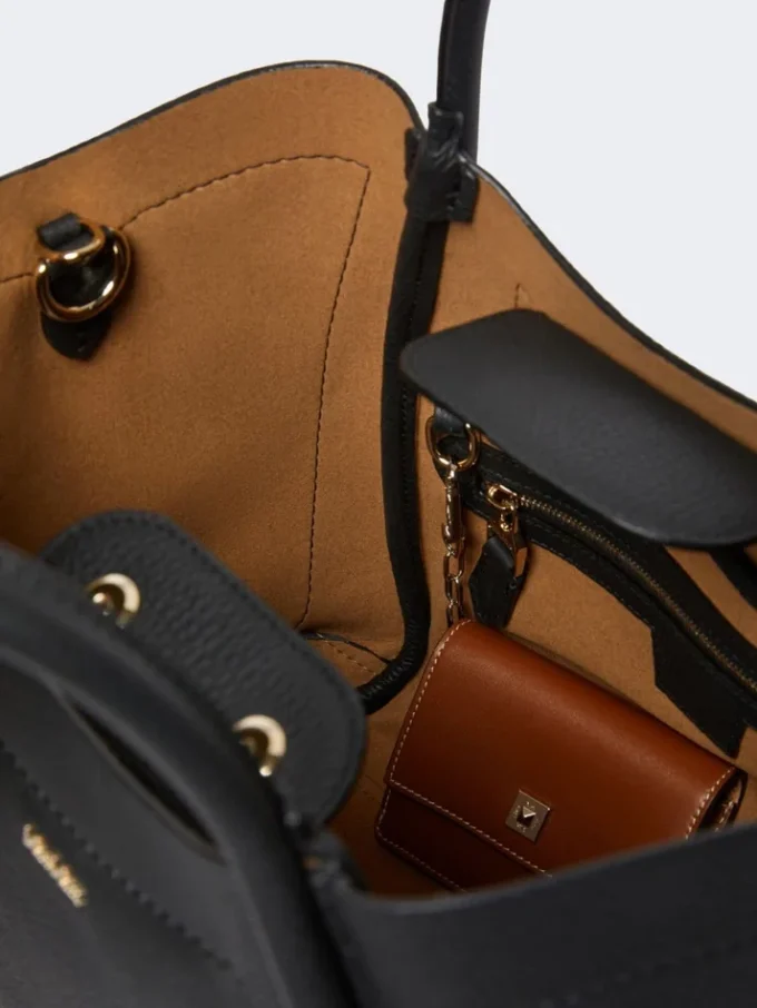 Small leather marine bag, black