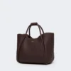 Small leather marine bag, bordeaux